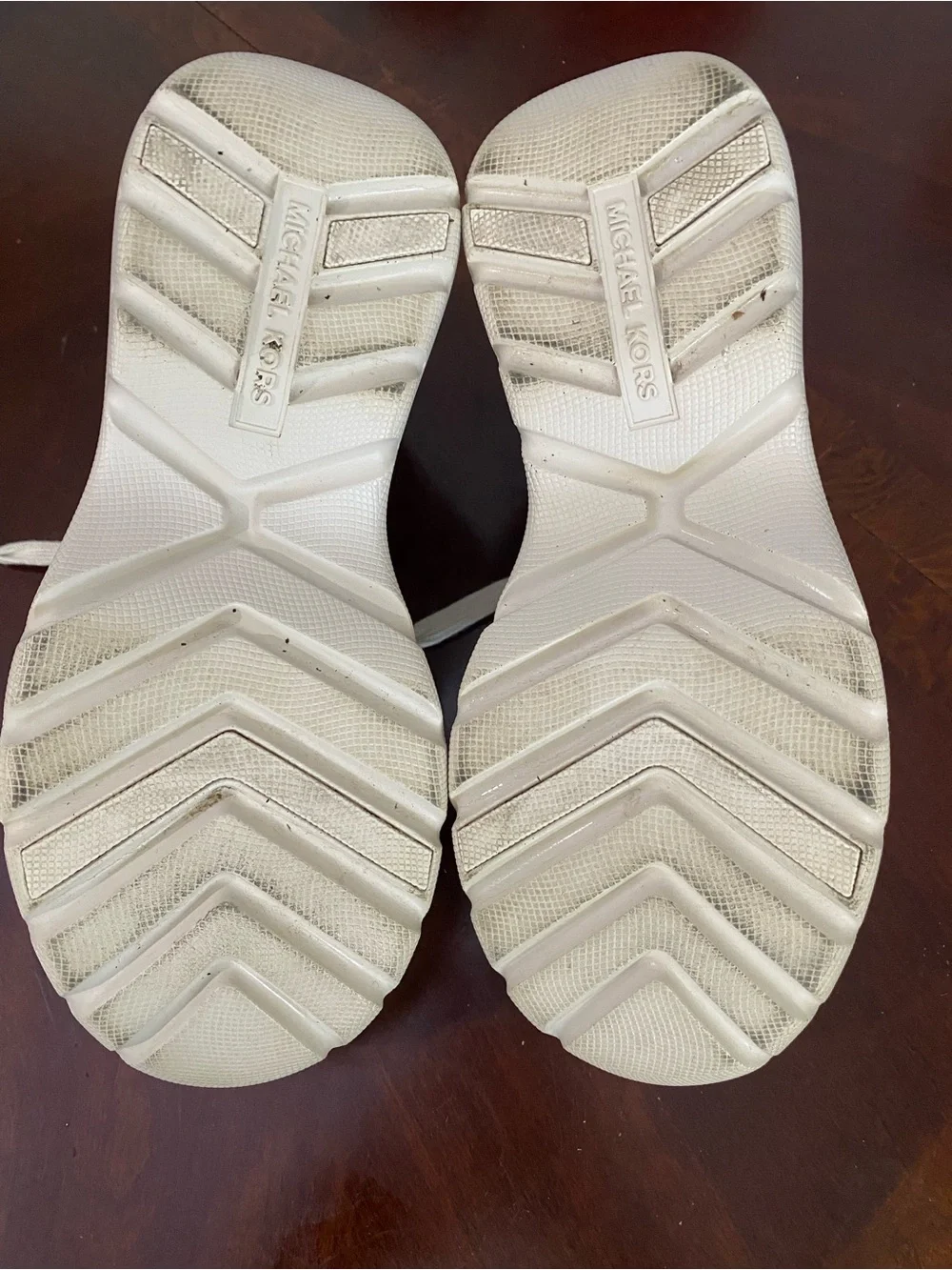 Michael Kors Cream and Tan Platform Lace-Up Sneakers